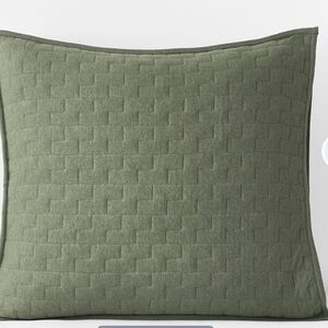 The Company Store x3 Air Layer Quilted Euro Shams - Green, Bundle of 3